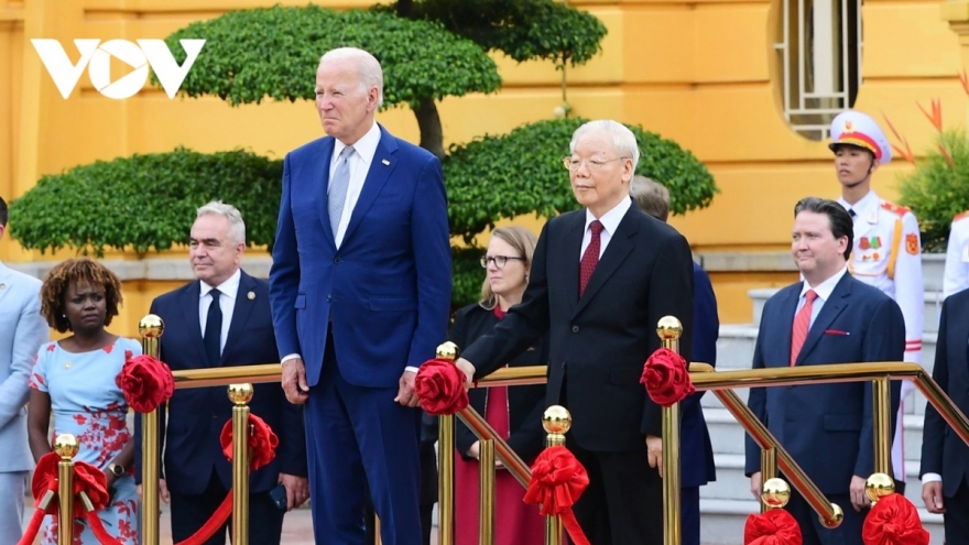 Top Party leader hosts welcoming ceremony for US President